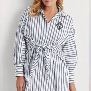 Ralph Lauren Striped Shirt Dress with Tie Waist